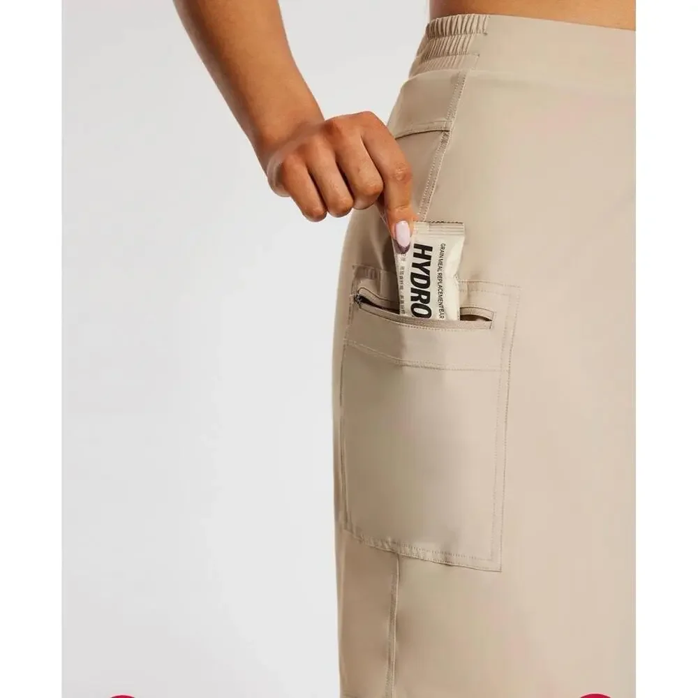 Baleaf Skirt Womens 2XL Tan Haas Cargo Zippered Pockets‎ Gorpcore Hiking UPF50+